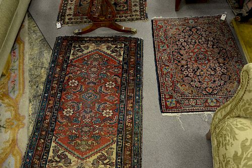 Five Oriental throw rugs. 2'7" x 4'3", 2'2"x 3', 2'5"x 3'9", 2'10"x4'3", 2'6"x3'9".