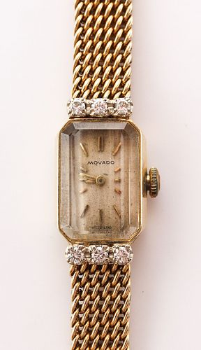 Movado 14K Yellow Gold Lady's Diamond Watch