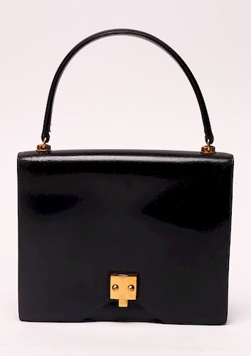Hermes Black Leather Handbag