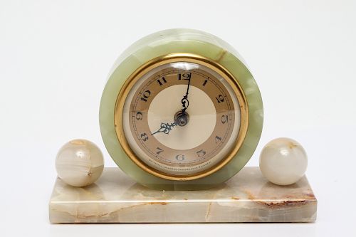 Whitehall Hammond Modern Onyx Mantel Clock