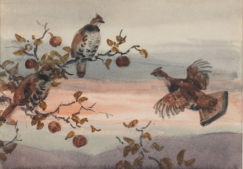 Aiden Lassell Ripley (1896-1969)  Ruffed Grouse in an Apple Orchard