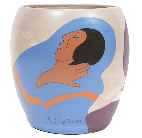 RC Gorman Signed Color Proof Ceramic Art Vase