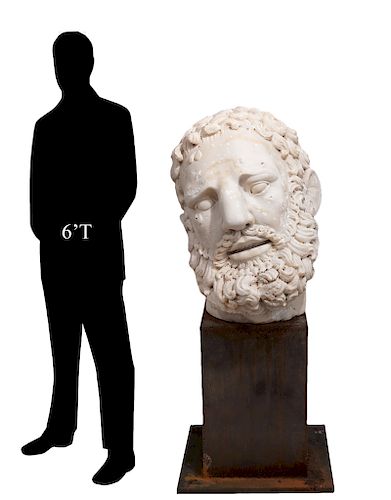 Monumental Greecian Marble Head of 'Terme Boxer'