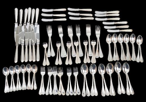 96 Pc. Christofle 'Perles' Flatware Stainless Steel