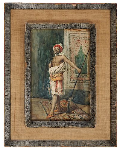 Jehan Georges Vibert Watercolor 'Warrior'