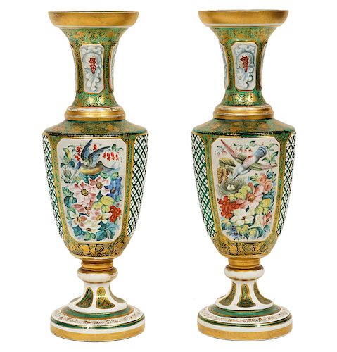 Pr. 19th C. Bohemian Painted and Enameled Glass