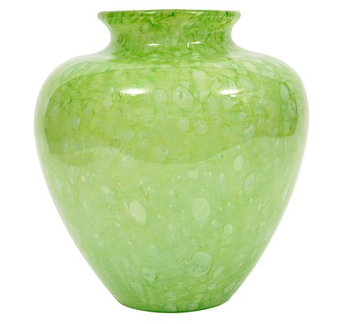 Steuben Soft Lime Green Cluthra Vase by F. Carder