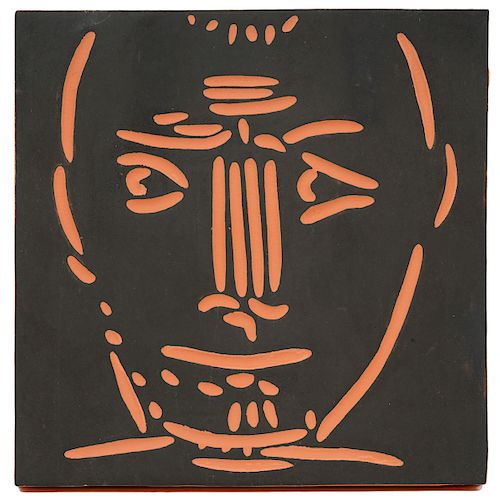Pablo Picasso Visage d'homme Terra-cotta Plaque