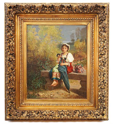 Guerman Von Bohn 'Roman Girl' Oil Painting