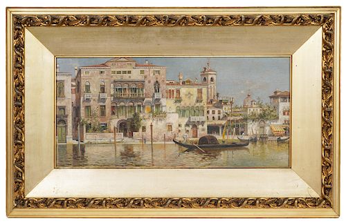 Egisto Massoni 'Venetian Canal' Oil on Canvas
