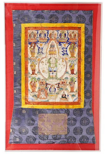 Tibetan Thangka Antique Painting on Silk