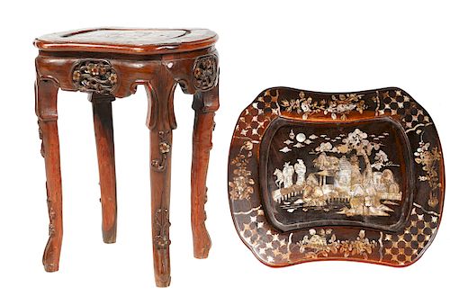 Chinese Side Table with Mother of Pearl Inlays