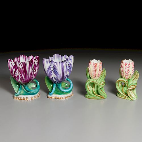 (2) Pairs Staffordshire Tulip-Form Vases