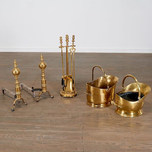 American & English Brass Fireplace Accessories