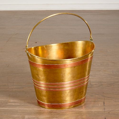 Regency Copper-Banded Brass Peat Bucket
