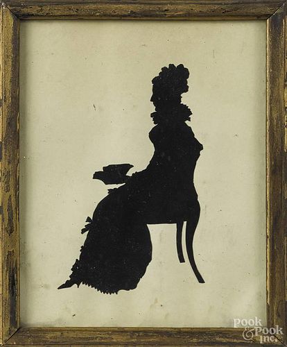Silhouette of Mrs. John Quincy Adams, 19th c., 5 3/4'' x 4 1/2'', together with a portrait silhouette