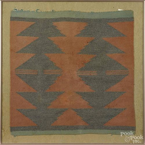 Native American Indian weaving, 20th c., 20 1/2'' x 20 1/2''.