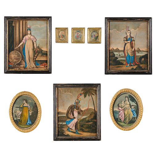 (8) Hand-Colored Allegorical Engravings