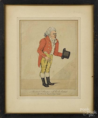 Color engraving, by Humphrey, 9'' x 7'', together with a German engraving, 7 3/4'' x 6 1/4''.
