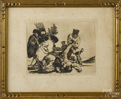 Early engraving, after Goya, titled What More Can be Done, 6 1/4'' x 8''.