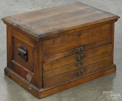 Victorian walnut specimen chest, late 19th c., 11 1/4'' h., 17'' w.