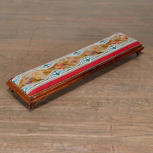 Victorian Needle and Bead-Work Long Footstool