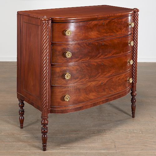 American Late Classical Mahogany Bow-Front Chest