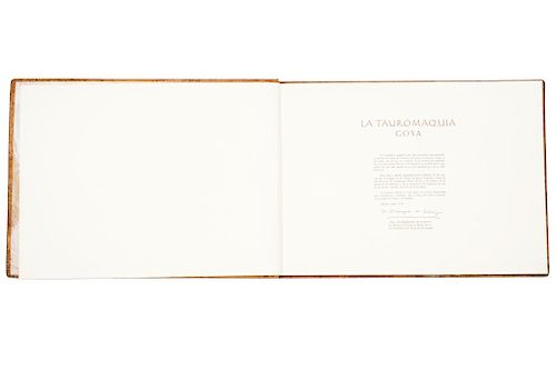 Horna, Antonio de. La Tauromaquia, Goya. Madrid, 1970. fo. marquilla apaisado, 6 h. + 40 láminas.