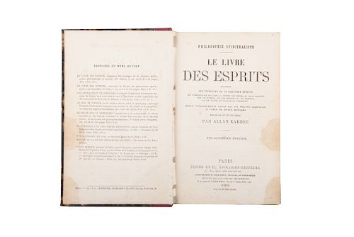 Kardec, Allan. Le Livre des Esprits. Paris : Didier et Cie., 1869.