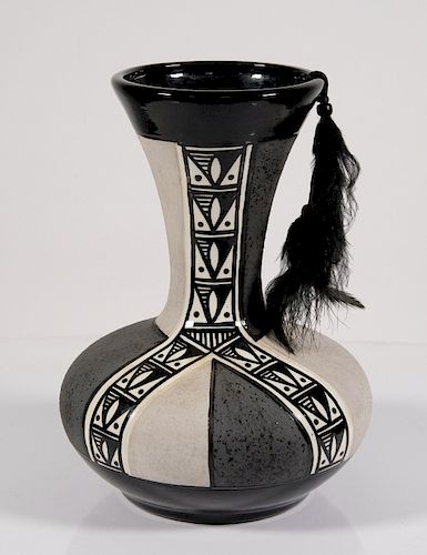 Native American Buffalo Dancer Dorn Vase