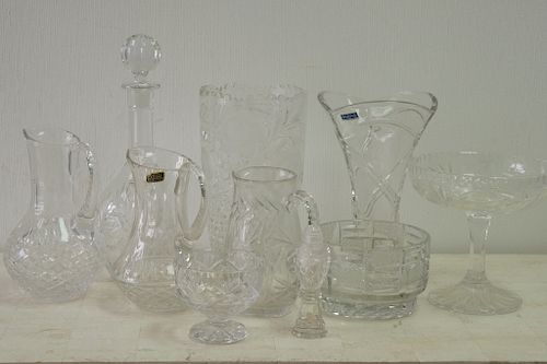 Group, 10 Pieces Cut Crystal & Glass