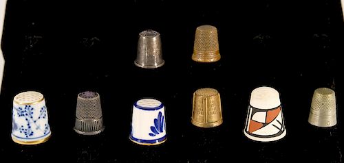 Group, Eight Antique and Vintage Thimbles
