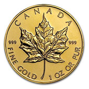 .9999 Fine Gold 1 oz Canadian Maple Coin