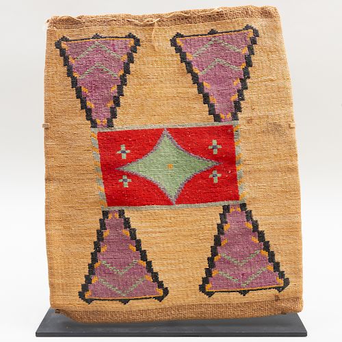 Nez Perce Woven Cornhusk Fibers and Wool Bag