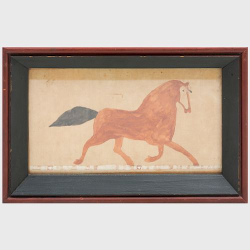 Plains Culture Ledger Drawing of a Horse