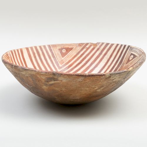 Mimbres Red-on-Buffware Clay Bowl