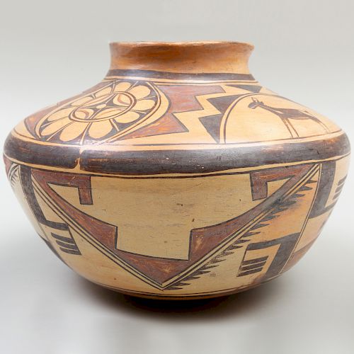 Hopi Polychrome Painted Clay Jar