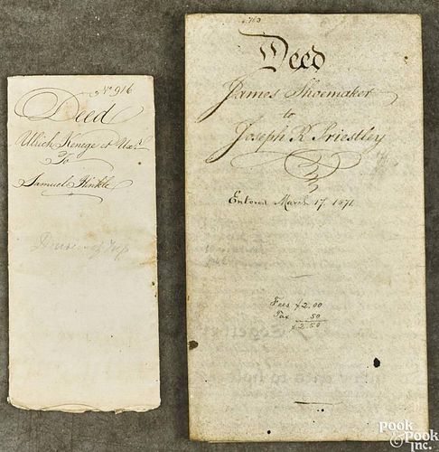 Two Pennsylvania Indentures, early 19th c., to include a Berks County example on vellum dated 1817