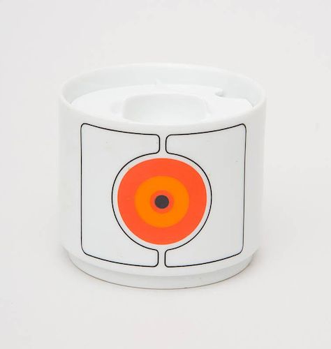 WHITE PORCELAIN SUGAR BOWL, MADE IN GERMANY BY THE THOMAS CHINA COMPANY, C. 1968-78, IN THE ECLIPSE PATTERN