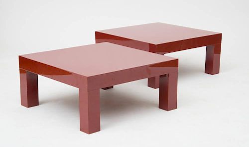 TWO CONTEMPORARY FORMICA LOW TABLES