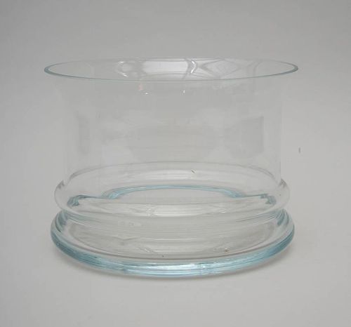 CYLINDRICAL GLASS BOWL, UNMARKED