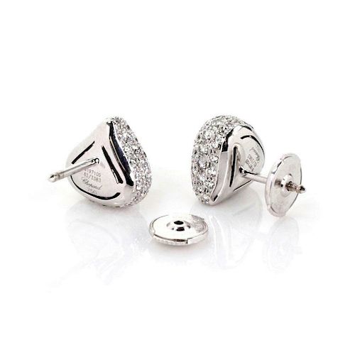 Chopard 2ct Diamond 18k Triangle Heart Earrings