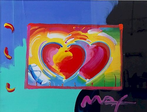 Peter Max (AMERICAN, 1937) "Two Hearts"