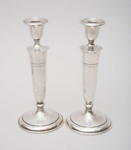 PAIR OF AMERICAN SILVER CANDLESTICKS