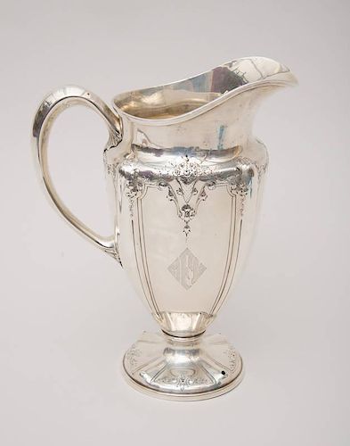 INTERNATIONAL SILVER CO. SILVER HANDLED WATER PITCHER, EARLY 20TH CENTURY