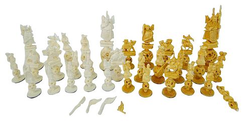 A Chinese Export Chess Set