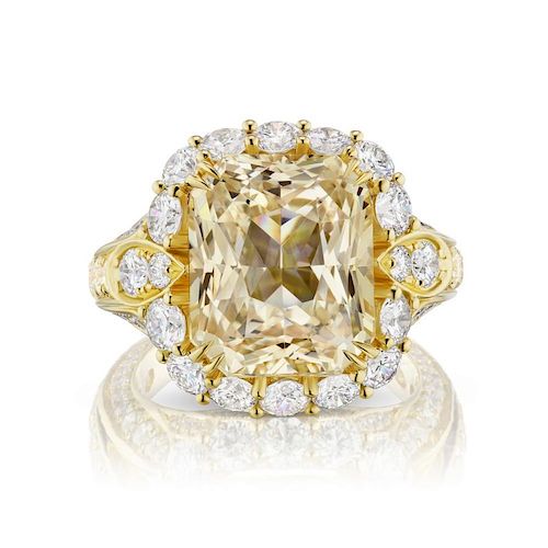 18k Gold 11.98ct Sapphire and Diamonds Ring