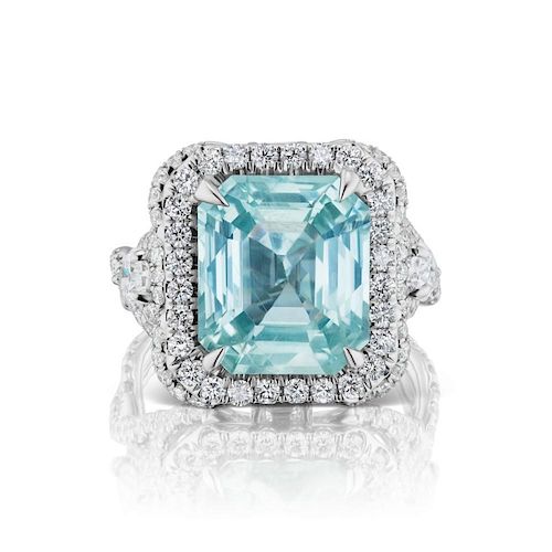 18K Blue 9ct Burmese Sapphire and Diamond Ring