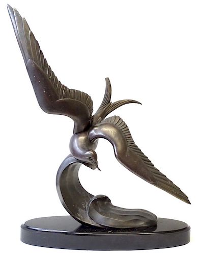 Deco Sculpture "Terns in Flight" by Irenee Rochard