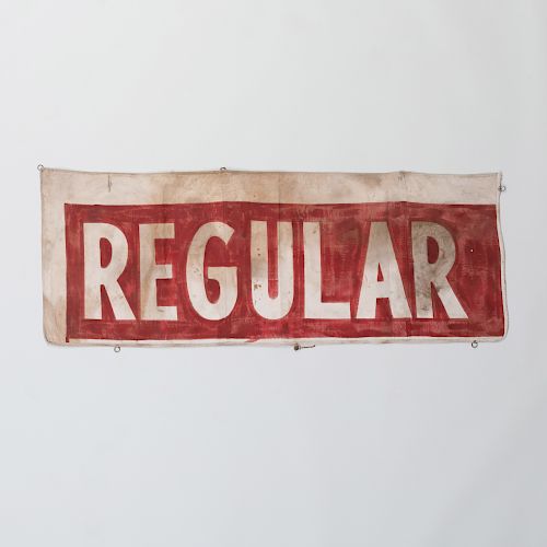 'Regular' Painted Cloth Gas Station Banner